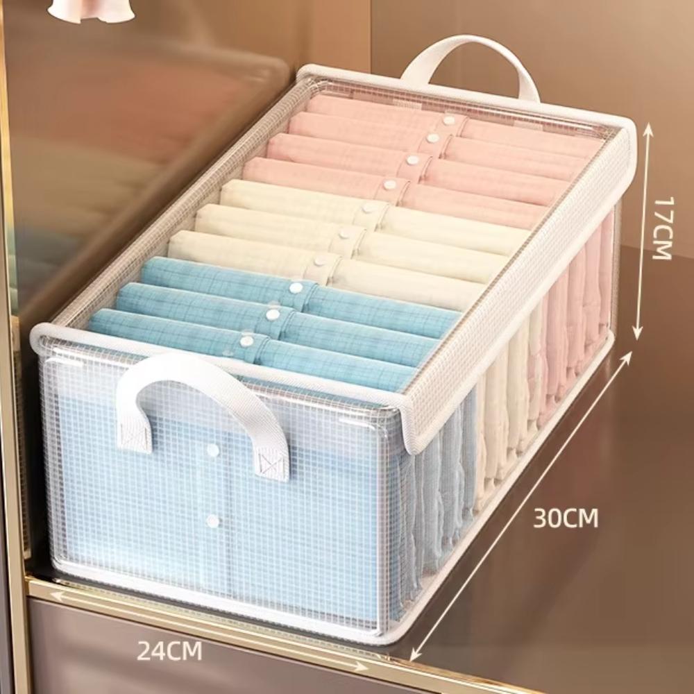 

1 Piece PVC Foldable Organizers Transparent Waterproof Stackable Storage Bin for Clothes Quilts Dust-proof Drawer Storage Basket