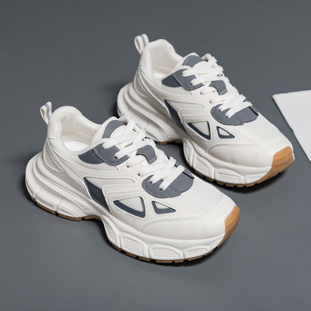 Women's shoes new autumn mesh breathable platform white shoes student casual sports shoes