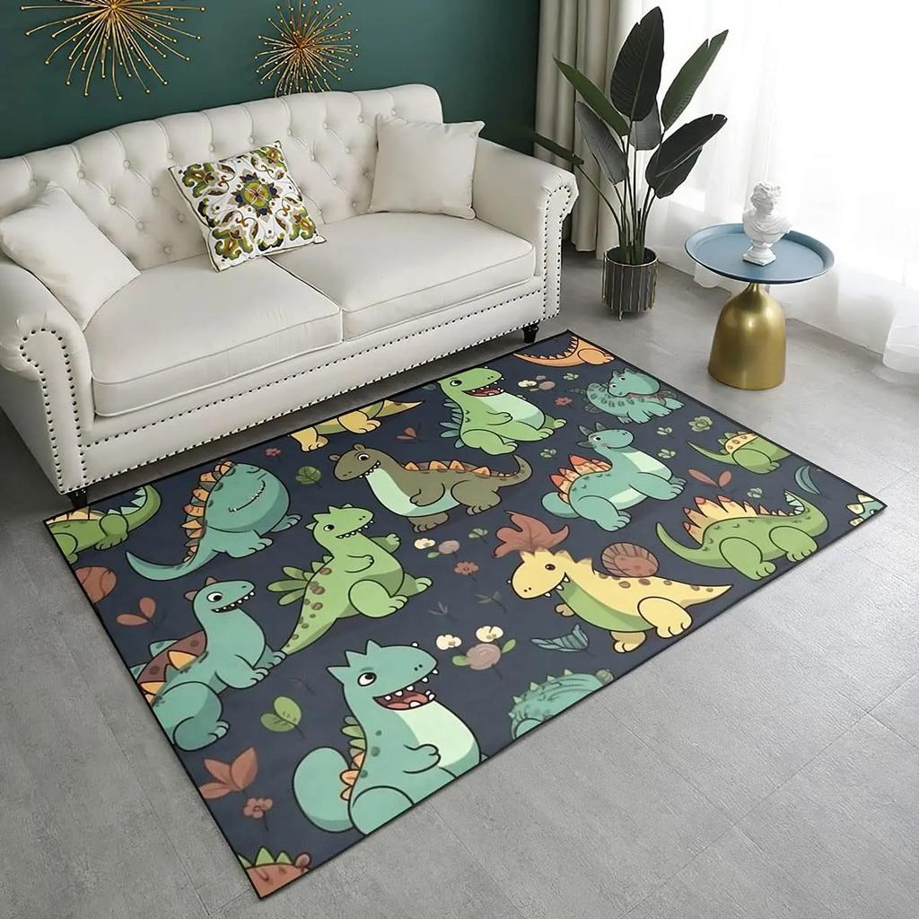 Cartoon dinosaur carpet children's room bedside soft non-slip floor mat game crawling floor mat home decoration carpet door mat