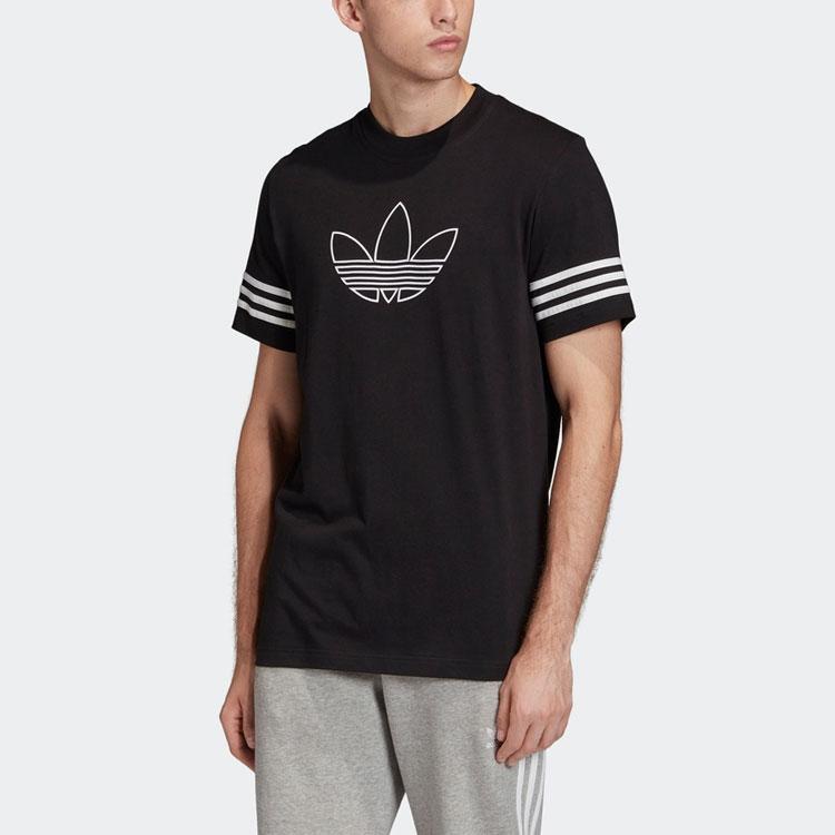 Adidas Originals Outline Logo Tee Men Tops Black FM3897
