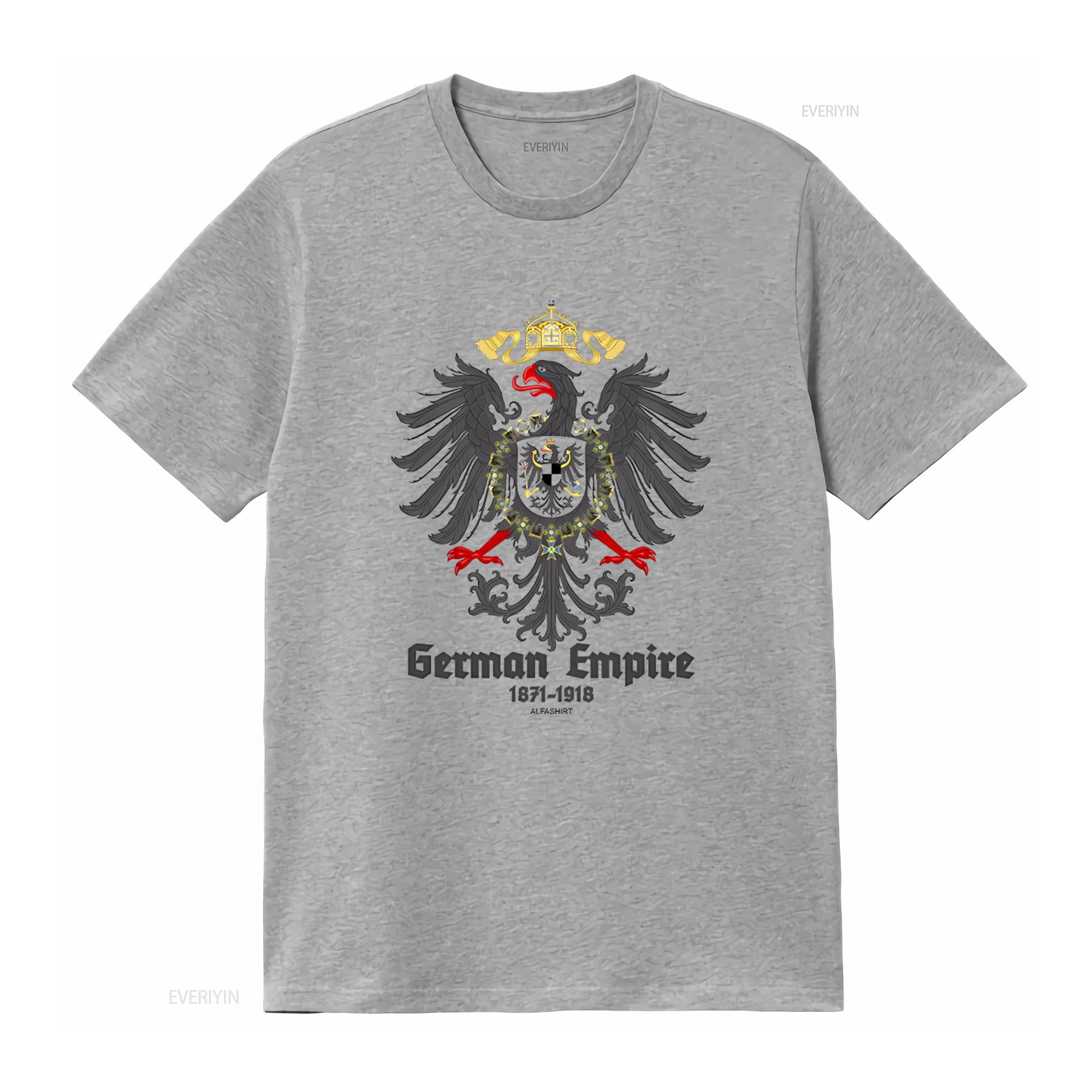 

German Empire 1871 1918 T Shirt with Eagle Emblem Design Germany Emperor Reich Wilhelm Prussia Style vintage Washed Breathable S