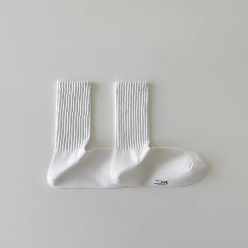 Solid Color Knitting Cotton Men Socks Casual Breathable Hip Hop Skateboard Sports Socks Men Male Fashion Streetwear Long Socks