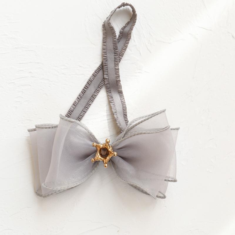Infant Girl Elastic Hairband: 3D Bowknot with Rhinestone Crown