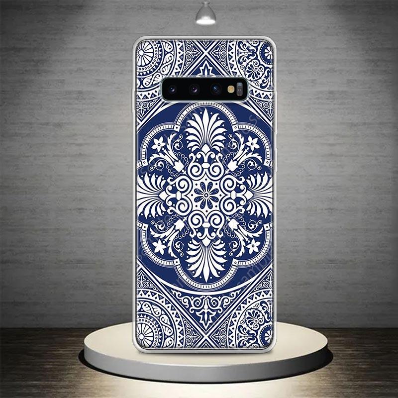 Totem Mandala Colorful Flower Phone Case Shell for Samsung Galaxy S22 S23 S24 S25 Ultra S21 FE S20 Plus S10 + S25Edge Soft Patte