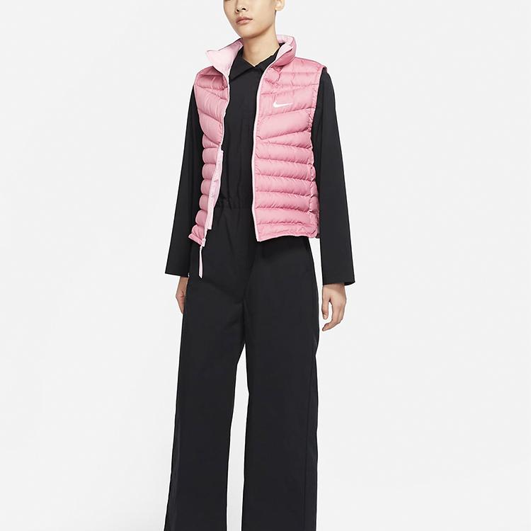Nike Sportswear Windrunner Logo Insulated Sports Stand Collar Down Vest Women Vests Pink CU5097-614