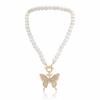 Europäischer und amerikanischer Schmuck Kreative Persönlichkeit Diamant Großer Schmetterling Anhänger Weibliche Mode Imitation Perlenkette