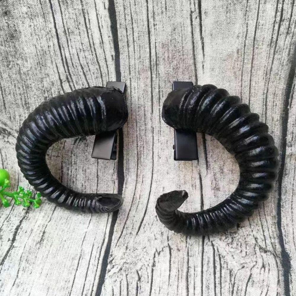 Ram Horns Shape Devil Horn Headband Black Gothic Style Gothic Cosplay Costume Halloween Party