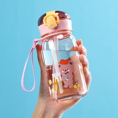 Yazlık Pipetli Bardak Anaokulu İlkokul Öğrencileri Açık Hava Seyahat Su Bardağı Sızdırmaz Şişe Taşınabilir Kettle