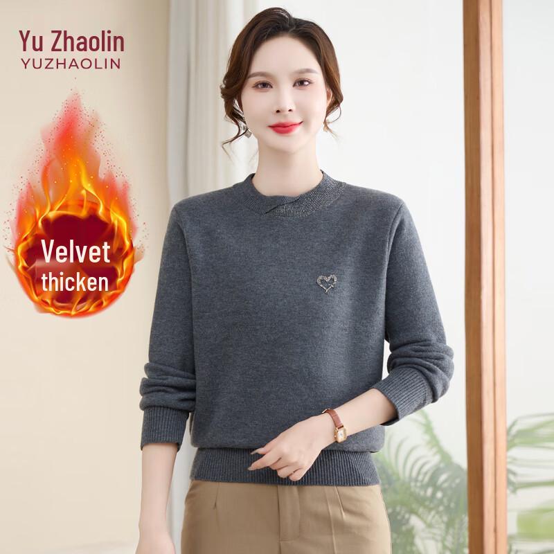 YUZHAOLIN Women's Plus Velvet Warm Knit Sweater