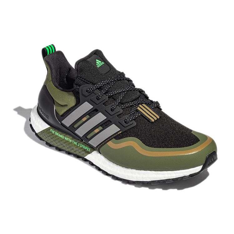 Adidas Ult Anti-Twist Comfortable Fabric Non-Slip Wear-Resistant Mid-Top Trail Running Shoes Unisex Running Shoes Black Green GY6311