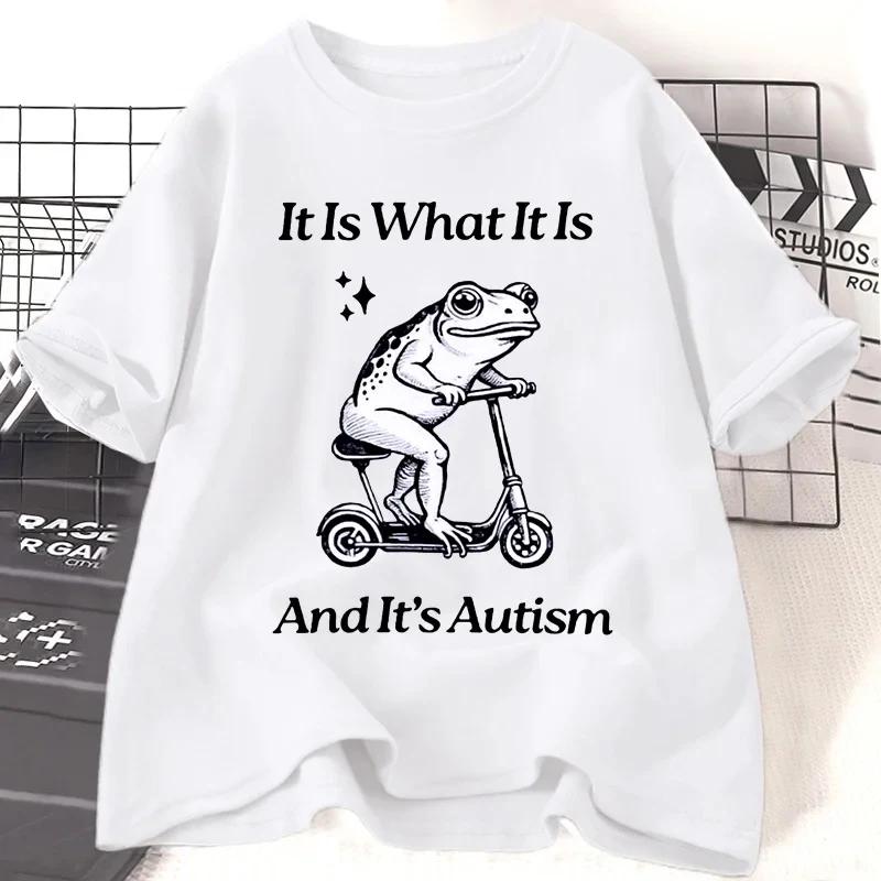 Autism Frog Graphic Print Tshirts for Unisex Summer Casual Fashion Loose Funny Tops Crew Neck Short Sleeve Tshirts Unisex S