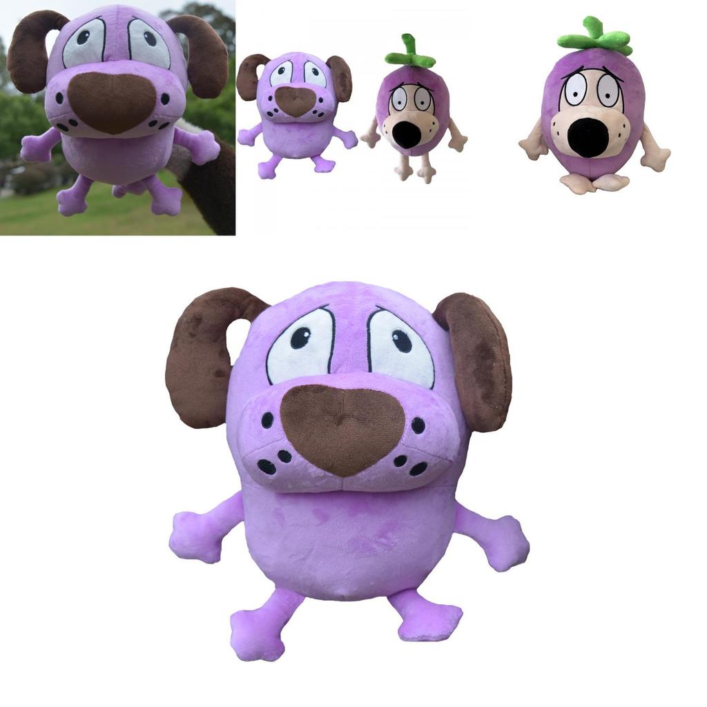 Eggplant Courage Plush Dog Stuffed Animal With Soft Short Plush For Kids Gift