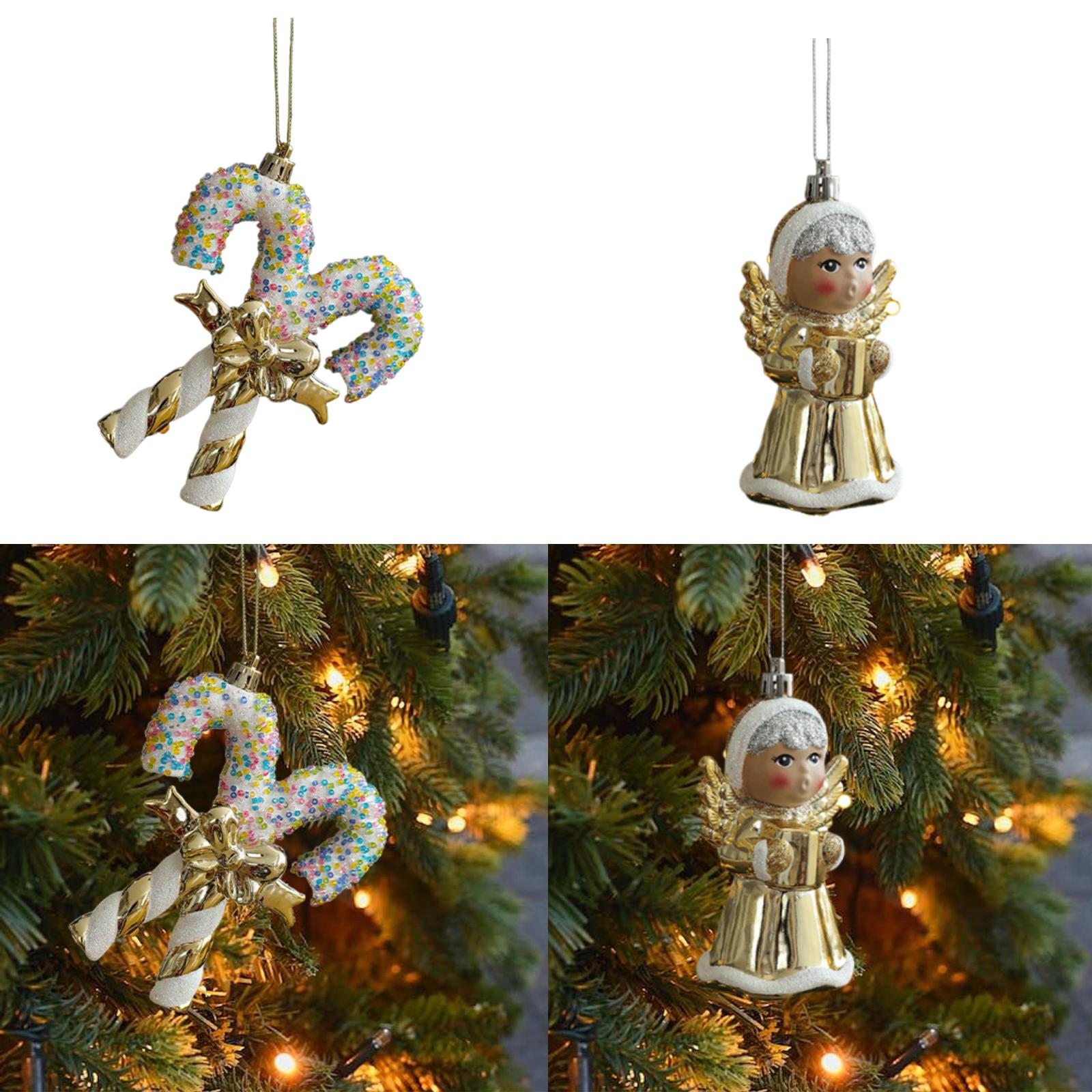 

Xmas Hanging Pendant Glitter Christmas Tree Ornament Collectible Holiday Decoration for Home and Shop Window Angel