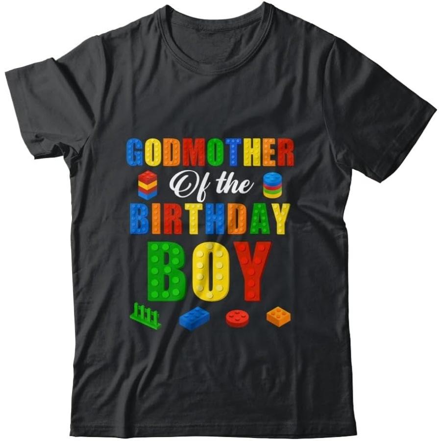 TeesPure Godmother Birthday Boy Master Builder Building Bricks Blocks Shirt Short Sleeve Tee S