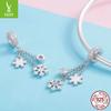 Winter Snowflake Silver Pendant S9 Platinum Plated Ladies Beaded Bracelet Necklace Accessories Scc1020