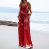 Women's Christmas Print Solid Wide Leg Strapless Tank Pocket Casual Onesie