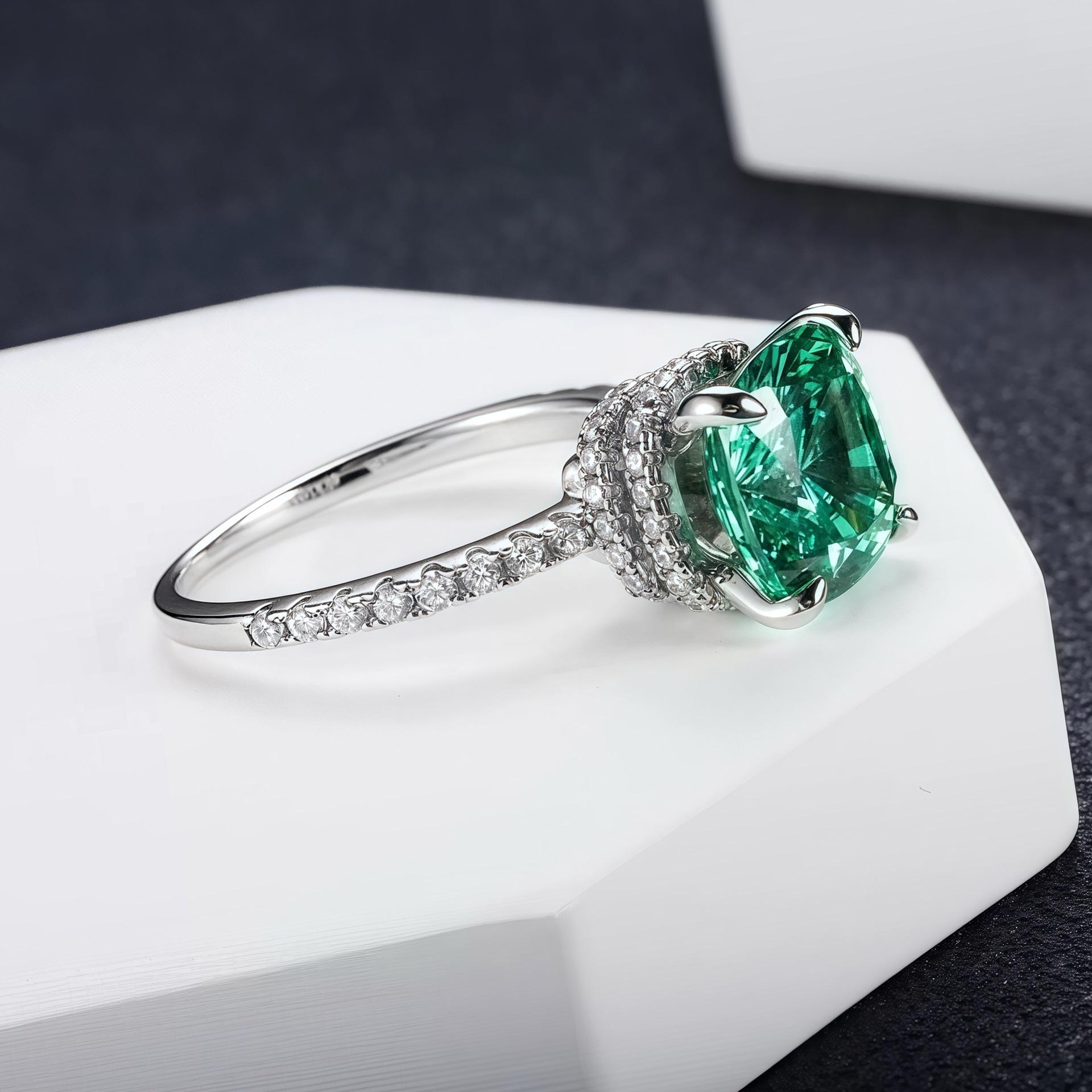 Женское модное кольцо  Бабушка  с зеленым цирконом - Цветной драгоценный камень, Хит продаж Size 11