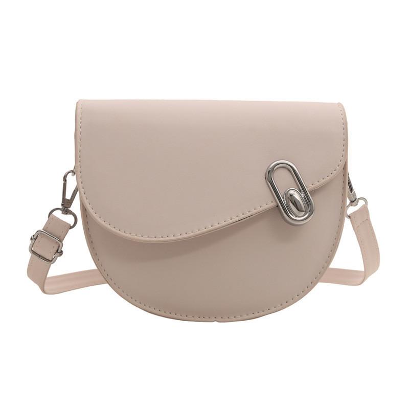 Retro Fashion Pu Leather Saddle Bag For Women 2024 Summer Versatile Shoulder Bag