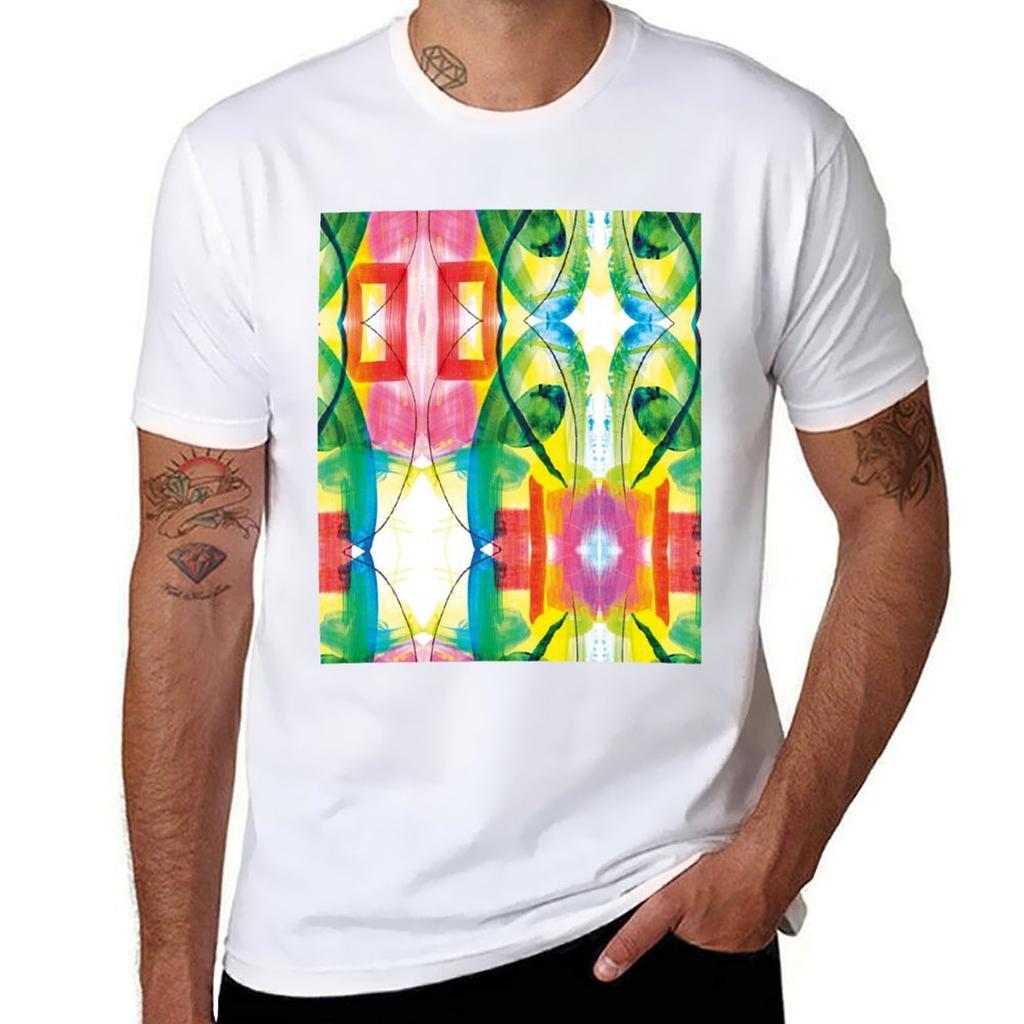 Pattern Nature Flowers Abstract Watercolor Gift Trend Tshirt Plus Size Quick Dry Sports Tee