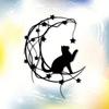 Vintage Cat and Moon Metal Wall Art Starry Night Weather Resistant Iron Decor Indoor Outdoor Farmhouse Living Room Christmas Gift