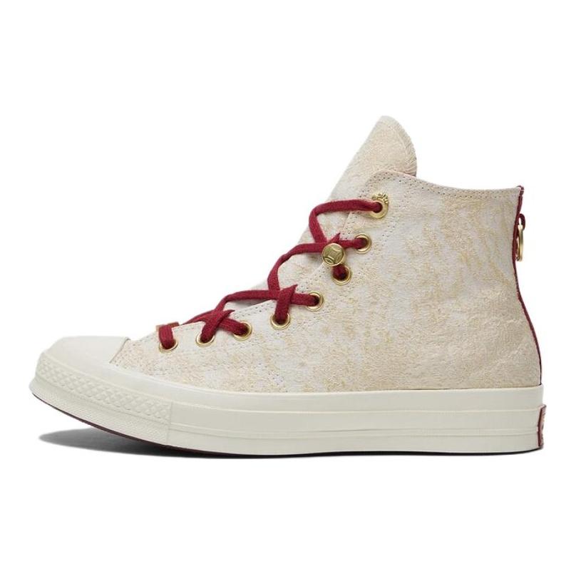 Converse Chuck Taylor All Star CNY Rok koně Limitovaná edice Všestranné Pohodlné Plátěné boty kotníkové Unisex tenisky Béžová A19072C