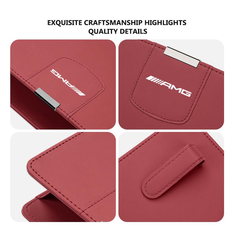 IYETK1 PU Leather Car Seat Side Door Storage Box Phone Pocket Pouch For Mercedes Benz AMG W204 W205 W203 W211 W201 W210 W108 W124 W126
