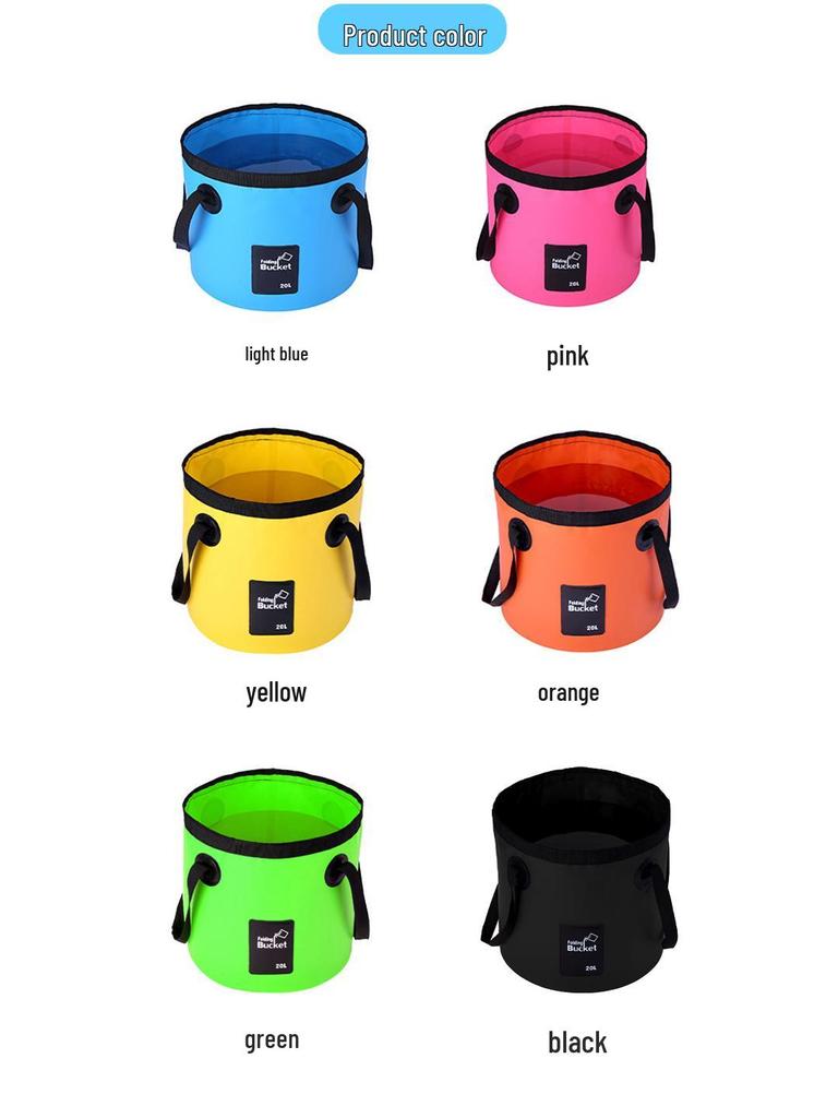 Waterproof PVC Folding Bucket for Fishing, Camping, Car Washing & Storage