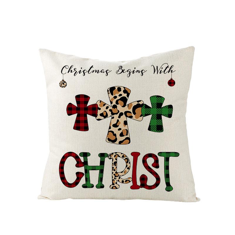 Christmas Pillow Case Polyester Red and Green Plaid Print Pillow Nordic Home Living Room Sofa Cushion