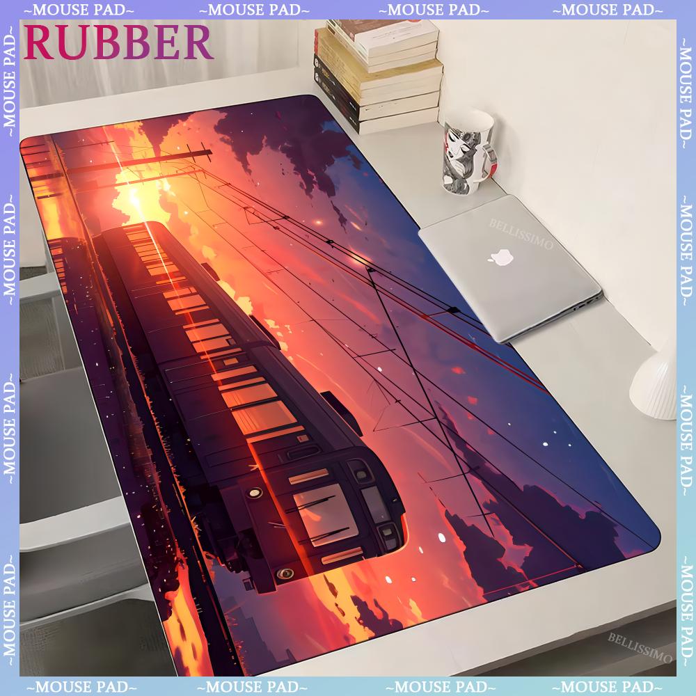 Train Cartoon Extra Large Game Mouse Pads Gaming Computer Pad for PC XXL Carpet Surface Keyboard Lock Edge Desk Mat X MM