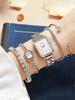Fashionable Simple Square Dial No Number Alloy Women's Quartz Watch Set with Diamond Bracelet 5 Piece Set for Christmas and Than