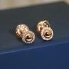 vacuum plated platinum inlaid with sparkling diamonds earring hot selling, highest version on the market  Non-allergic