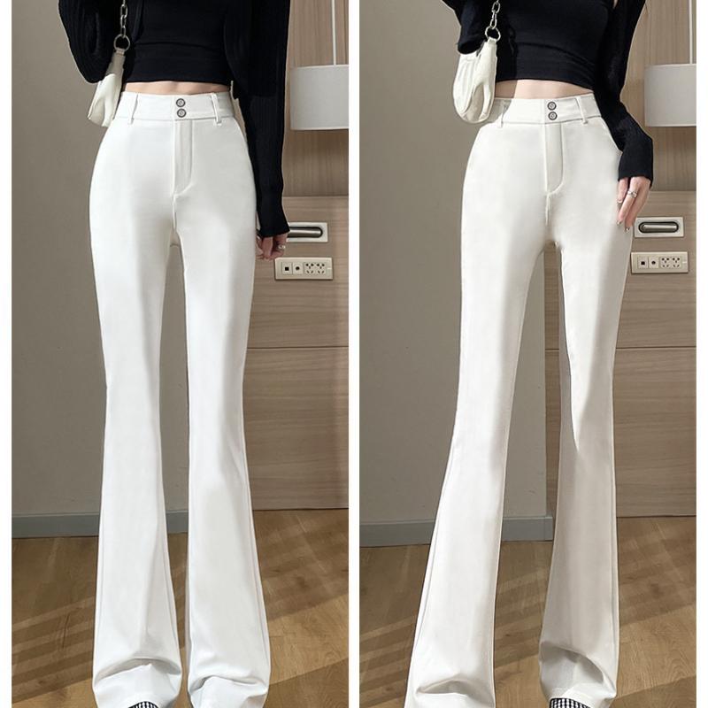 

Черные расклешенные брюки для женщин, новый стиль осень-зима, приталенный силуэт для миниатюрных, повседневные драпированные брюки-клеш для костюма с высокой талией 5XL