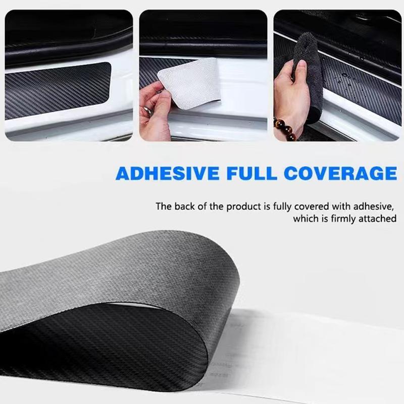 Car Carbon Fiber Door Sill Sticker Auto Protector Strip Waterproof For Mitsubishi Accessories Lancer Outlander ASX Colt I200 Ex