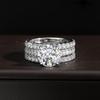 KNOBSPIN D VVS1 Moissanite Rings for Women Sparkling Diamond Bridal Sets with GRA   Sliver Plated 18k Eternity Band