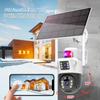 4G Outdoor Dual-View Solar Surveillance Camera with Panoramic Vision for Home