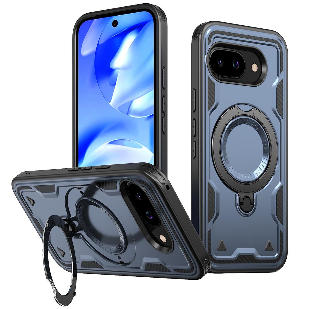 For Google Pixel 10 Pro XL Case Armor Shockproof 360° Rotating Magnetic Metal Stand Holder TPU Frame Hard Plastic Phone Cover