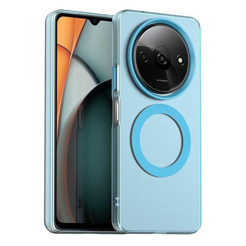 Transparent Case For Xiaomi Poco C61 Case For Poco C61 Magnetic Adsorption Wireless Charge Cover For Poco C61 Case 6.71 inch