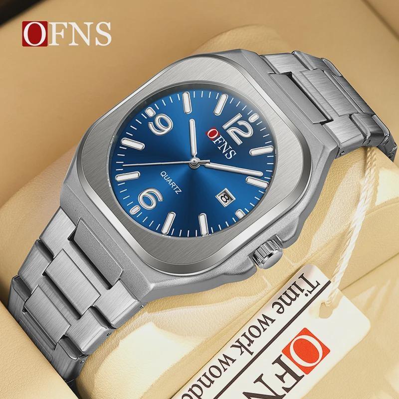 Luxury Man Square Watch Date Waterproof Luminous Men Wristwatch Stainless Steel Men's Quartz Watches Relogios Masculino