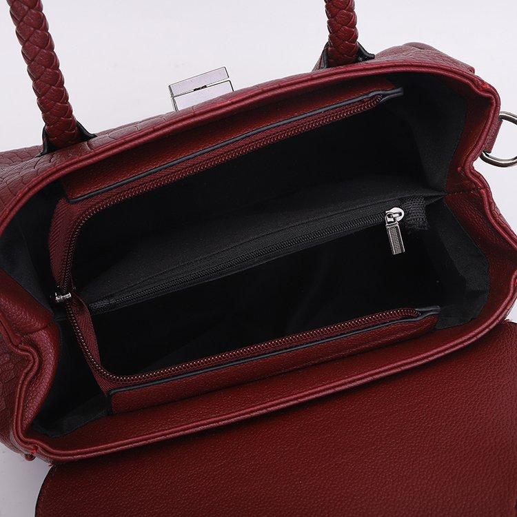 Handtasche mit Krokodilmuster, Umhängetasche aus echtem Leder, Damen-Geldbörse mit Klappe und geflochtenem Griff