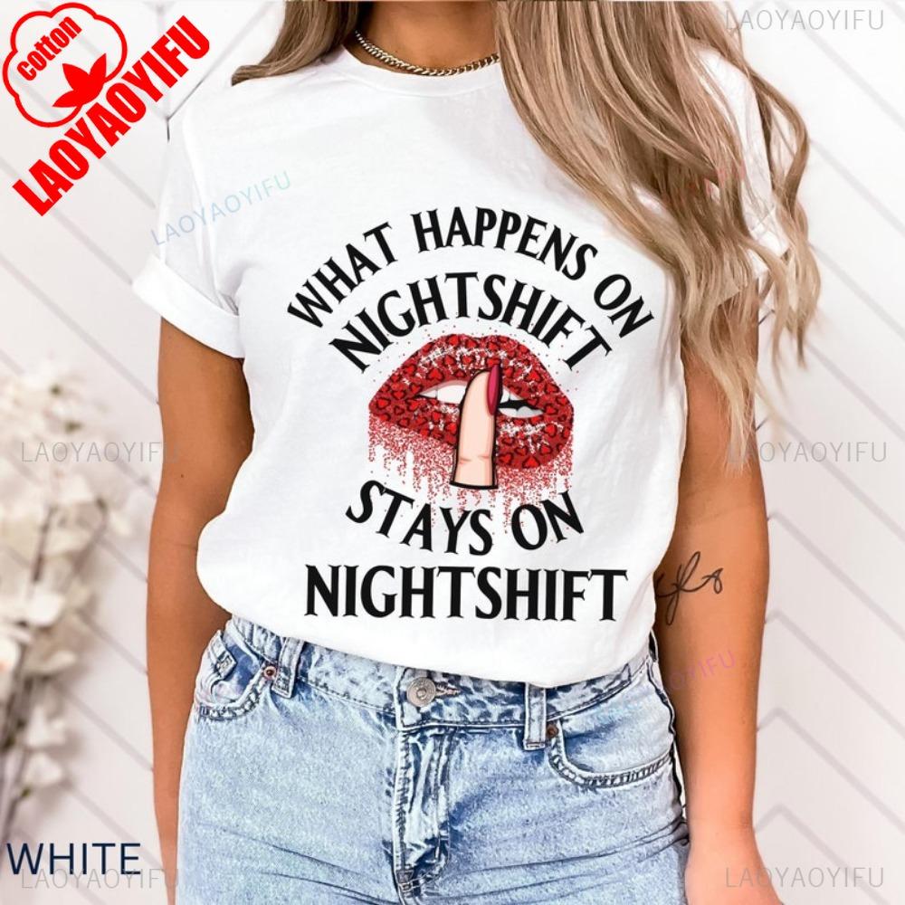 What Happens On Nightshift Stays On Nightshift TShirt Funny Nightshift Nurse Tees Up All Night Shirt Unisex Sweatshirt S
