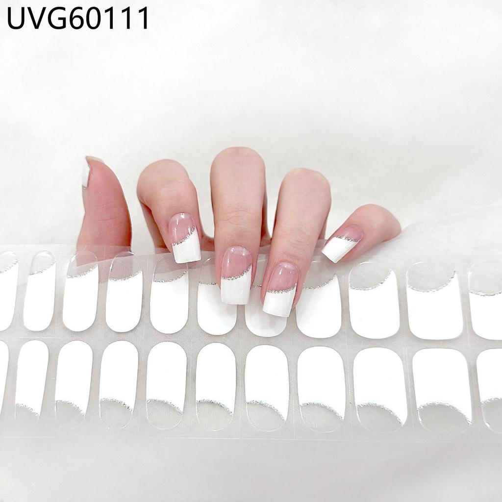 Transparent Nude UV Gel Nail Art Stickers: Semi-Cured, Semi-Baked Manicure Sheets
