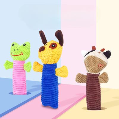 Juguete de peluche con sonido de marioneta de vellón de maíz para perros, mordedor para mascotas, resistente a mordeduras para gatos y perros, juguete para cachorros.