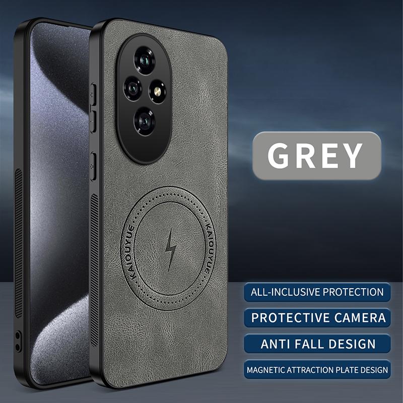 For Honor 200/Honor 200 Pro/Honor 200 Lite Case Simple Stylish Magnetic Suction PU Leather Skin-friendly Anti-drop Back Cover