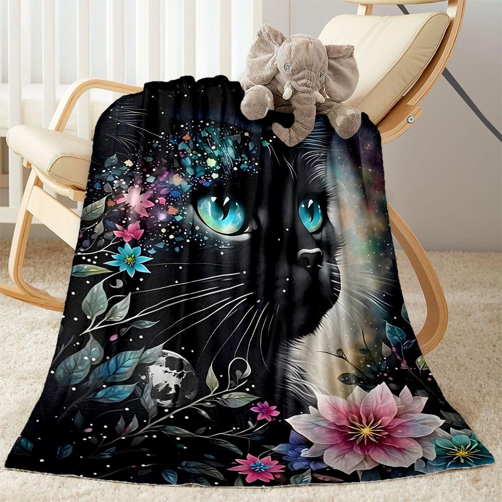 

Whimsical Cat Artwork Flannel Blanket,Lightweight,Office Blanket,Sofa Blanket,Comfortable Blanket 80cmx120cm