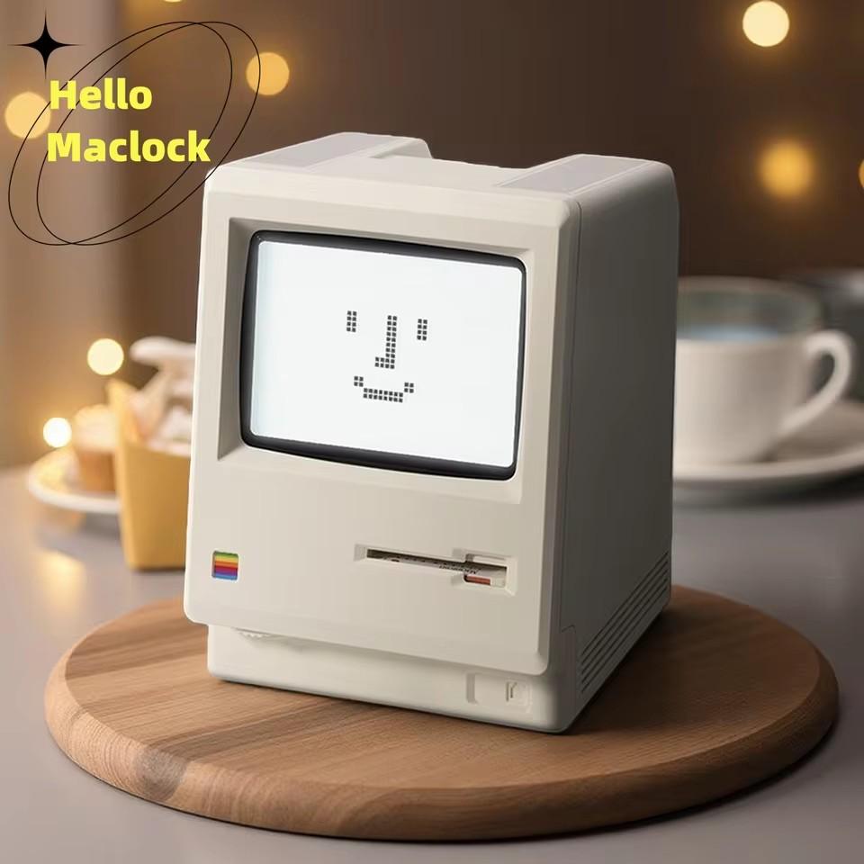 

Ретро Maclock Macintosh Будильник Класична Настільна Прикраса з Дизайном Цифрового Годинника Retro alarm clock білий