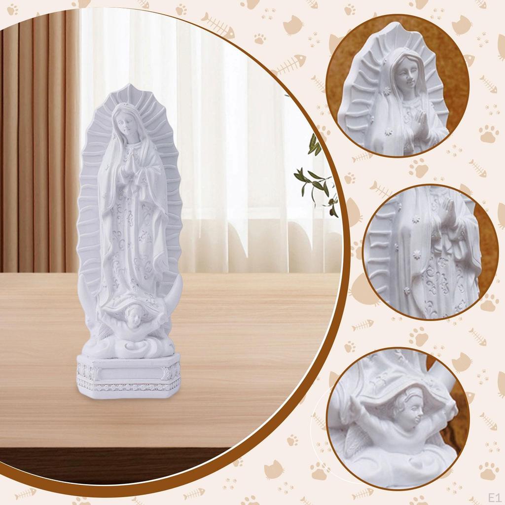 Mary Statue Blessed Mother Artwork Standing Resin 20cm Religious Sculpture Ornament for Car
