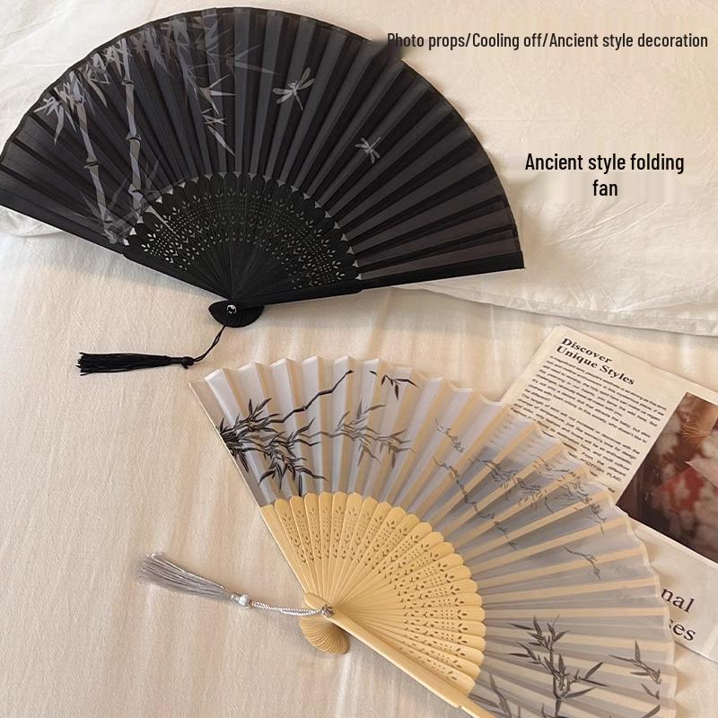 Traditional Chinese Folding Fan for Hanfu, Qipao, and Dance - Portable Summer Accessory for Women and Children