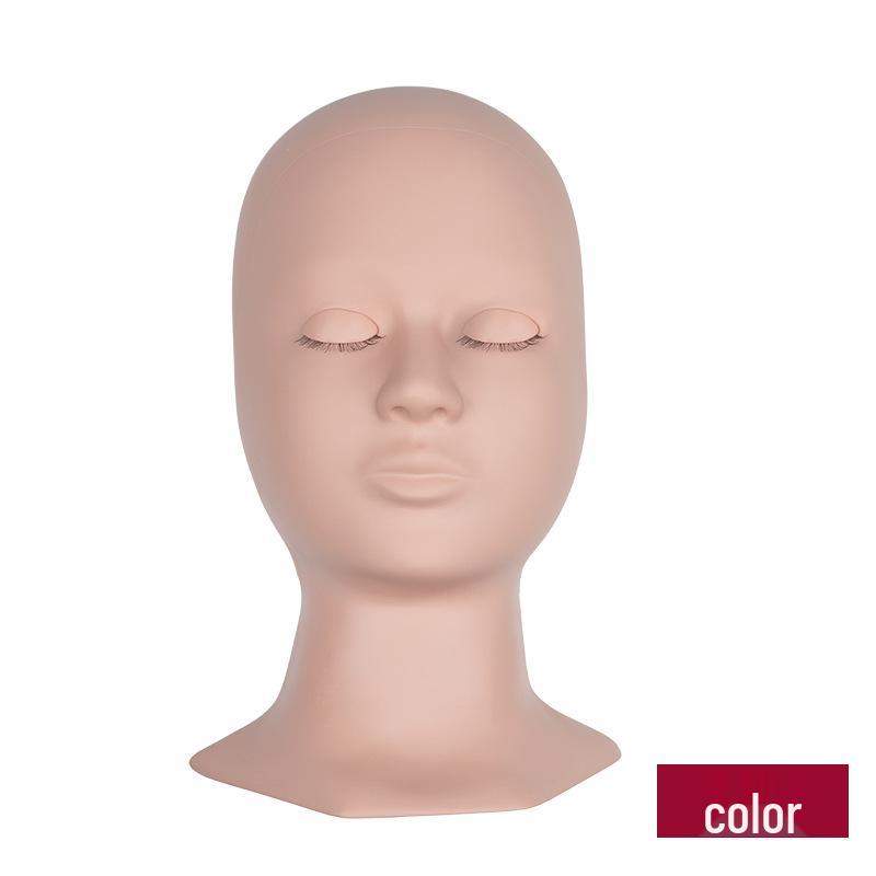 Realistic Silicone Mannequin Head for Eyelash Extension Practice with Removable Eyelids