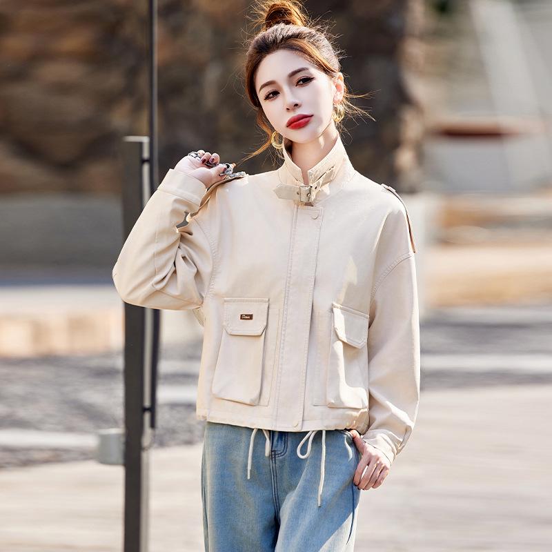 2025 Versatile Petite Leather Jacket: Spring/Autumn Fashion, Casual & Loose Fit Women's Coat HJ2507