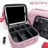 New 2025 LED Mirror Makeup Bag: Large-Capacity, Portable, Hanging Suitcase Storage for Women